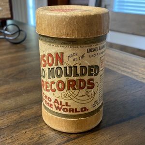 Edison, gold, molded records, container only record cracked